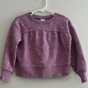 Carter's Purple Crewneck Sweatshirt with Metallic Heart & Star Accents